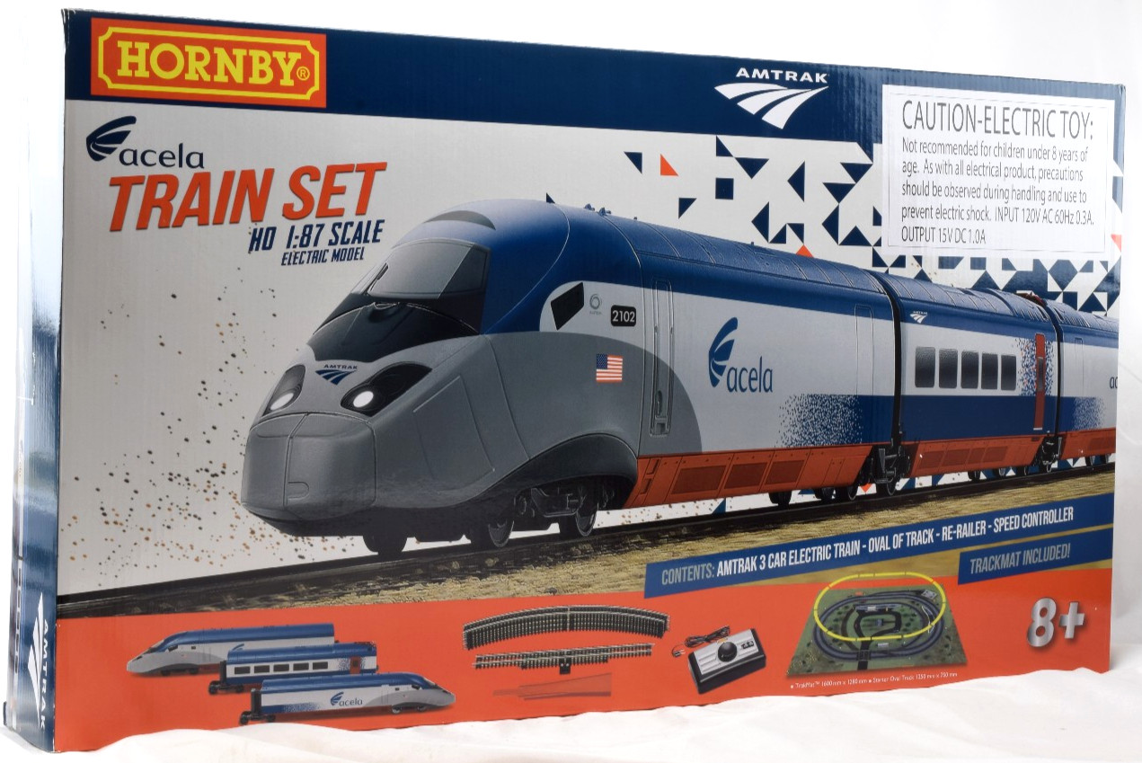 Hornby Amtrak Acela High Speed 1:87 HO Gauge Electric Model Train Set R1000T