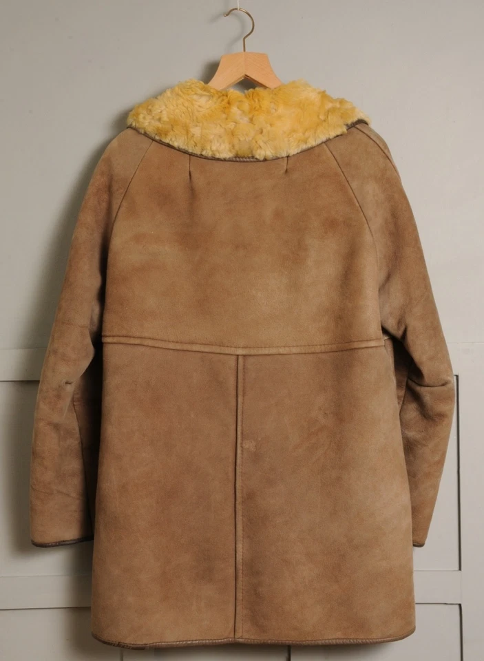 Vintage Mens 70's Antartex Super Curly Shearling Lambskin Coat Size Small -Med - Image 3 of 4