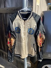 Vintage 90s Y2k Amal Guessous AG reversible Jacket Satin Velour Chrome Hearts XL