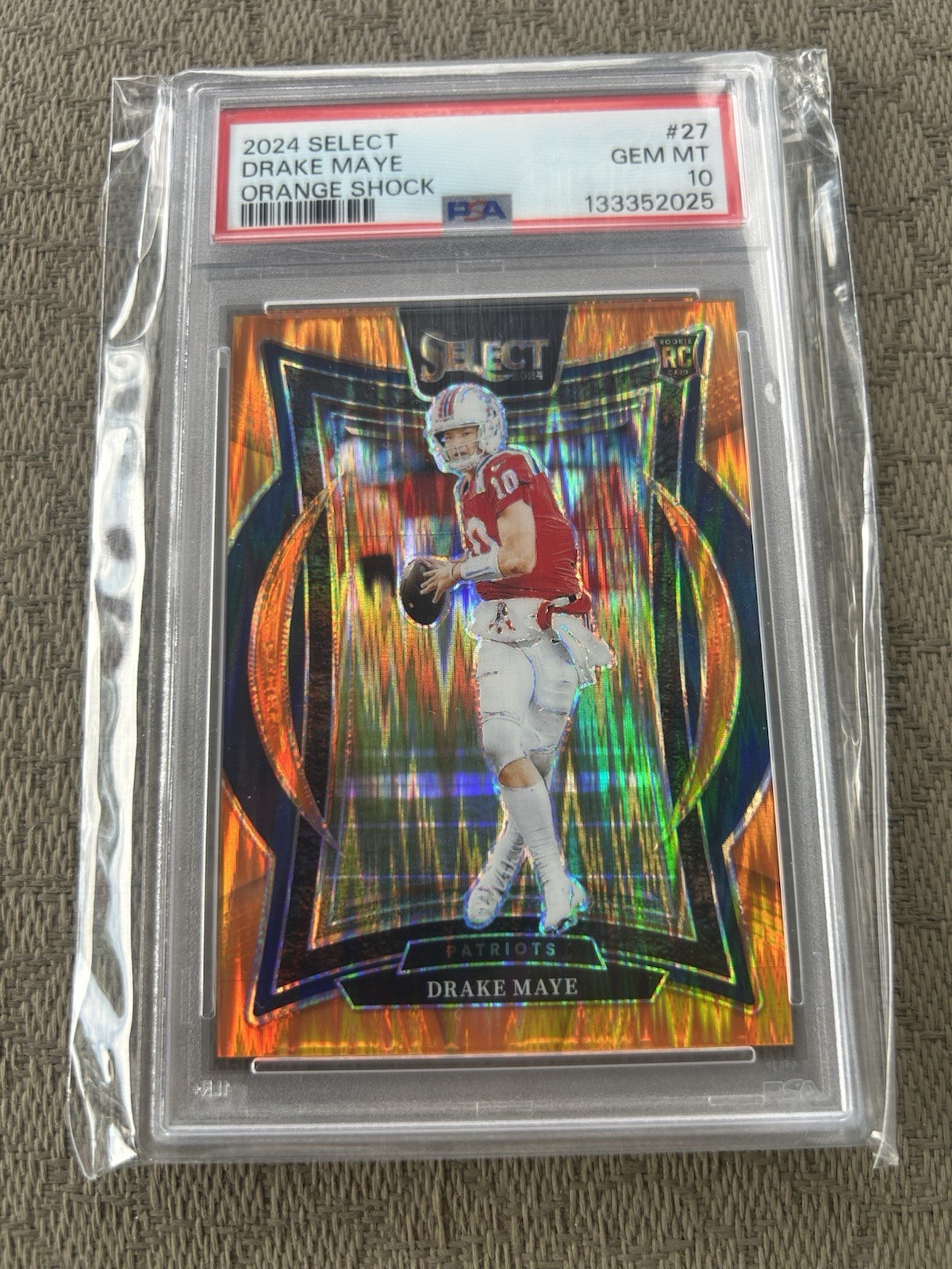 2024 Panini Select #27 Drake Maye Orange Shock RC PSA 10 205/499 SSP!!