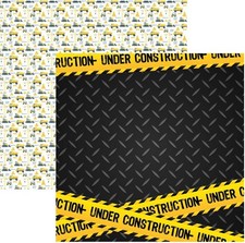 Under Construction, DS scrapbook paper - Scrapbook Customs 31104