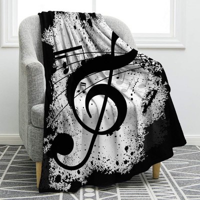 Music Note Gifts Blanket for Women Men, Music Gifts Throw Blankets for Teacher A