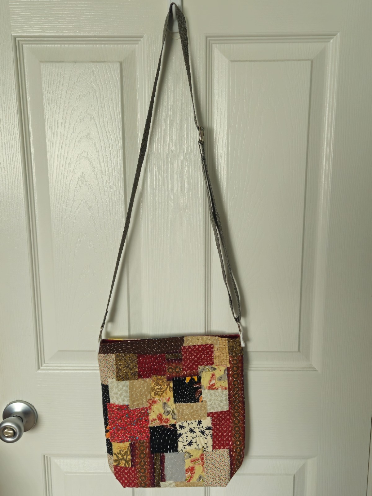 Hand Stitched Boro Inspired Patchwork Crossbody B… - image 2