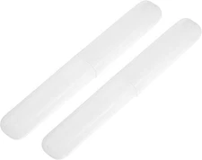 VOCOSTE 2 Pcs, Toothbrush Travel Case, Plastic, Lightweight Traveling White 