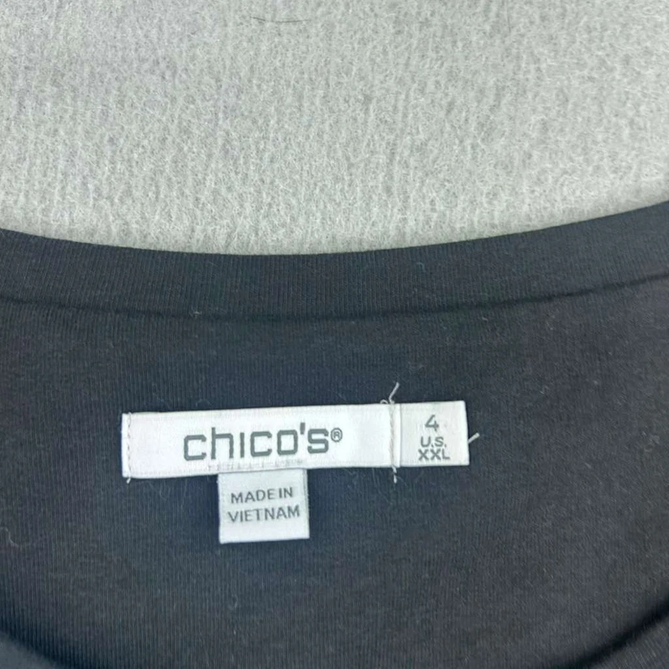 Chicos Sweatshirt Womens XXL Blue Floral Long Sleeves Size 4 Lightweight - Image 2 of 4