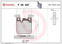 Brembo Bremsbelagsatz Scheibenbremse Xtra Line P 06 087X FüR BMW F31 F21 F20 F30