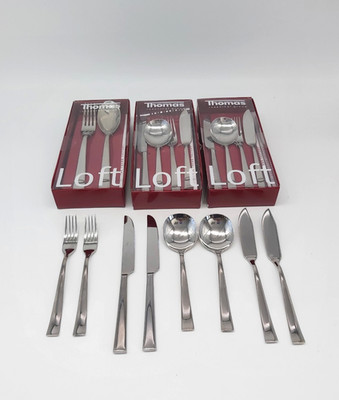 Rosenthal Thomas Loft Besteckset 4 Personen + Vorlegebesteck 18 Teile Zsd. gut