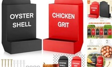 2PCS Heavy Duty Chicken Grit Oyster Shell Feeder - No Waste  No Mess, 6'' x