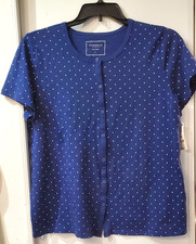 Charter Club Women's 100 Cotton Printed Pajama Top ONLY Size Large