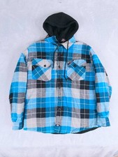 Dickies Flannel Shirt Jacket Medium M Mens Plaid Button Up Hoodie Workwear