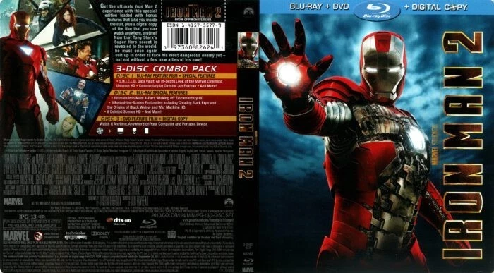 Iron Man 2 (Blu-ray+DVD, 2010) Includes Digital Copy  - Pre-owned VG+    DV-362 - Image 2 of 2