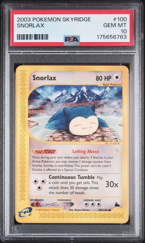 Snorlax graded PSA 10 for sale on eBay