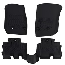 All Weather Tpe Floor Mats For Jeep Wrangler Unlimited 4dr 2014-2017 Black