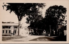 Street View, HARRISON, Maine Real Photo Postcard