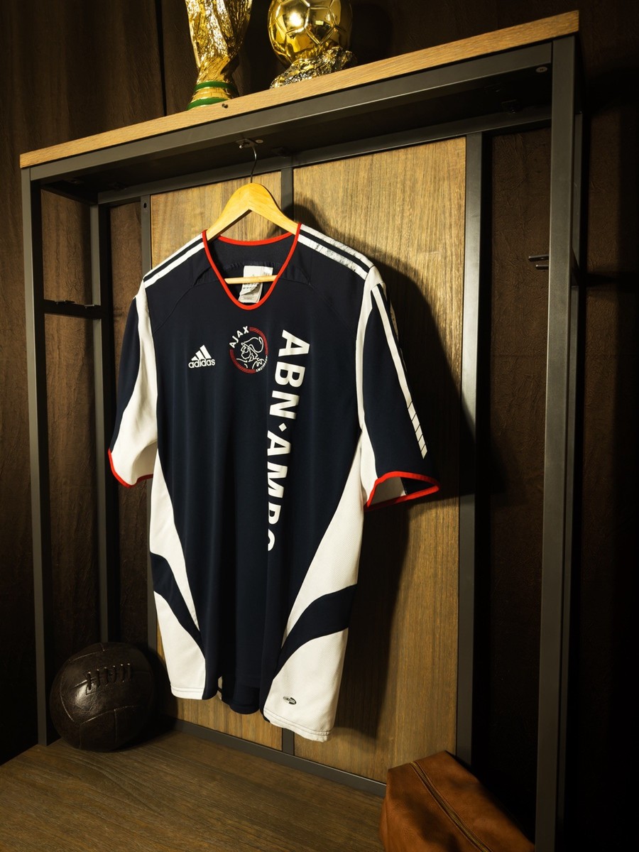 Ajax サッカーシャツ  JP O サイズ Ajax 2005/06 Away Jersey Size XL Navy & Red Adidas Shirt (SKU