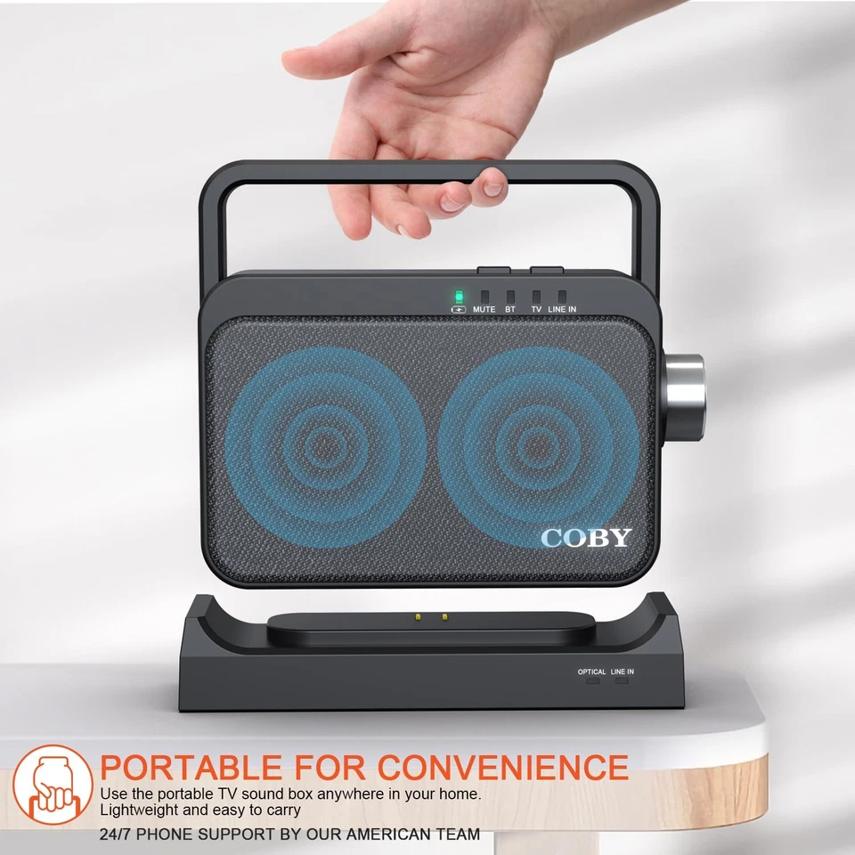 Wireless Hearing Amplifier and TV Audio Speaker Bundle with Over-The-Ear Head... - Image 4 of 4