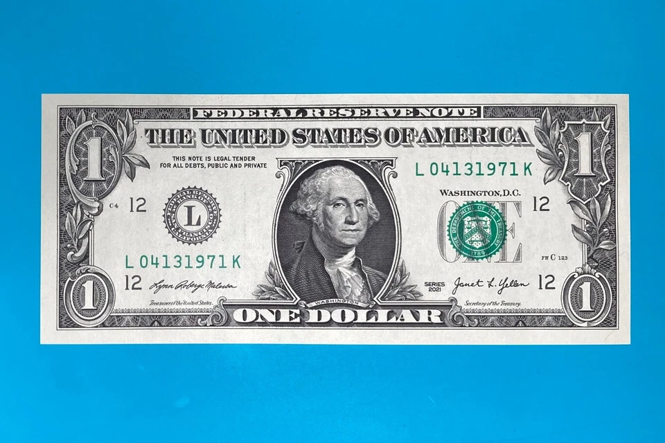 April 13, 1971 (L 04131971 K) BIRTHDAY ANNIVERSARY $1 One Dollar Bill *UNC* - Image 2 of 4