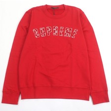 Pristine LOUIS VUITTONXSupreme felpa logo arco monogramma rosso cotone uomo XL