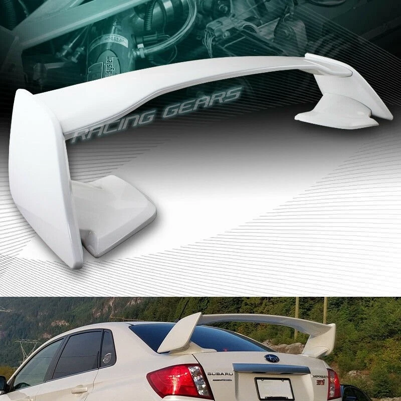 APTO 2008-2014 SUBARU IMPREZA WRX STI 4 PUERTAS PINTADO BLANCO ABS ALERÓN TRASERO Foto 2 de 3