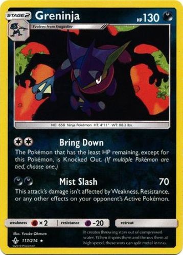 Lightly Played Greninja - 117/214 - Reverse Holo Rare Pokemon Unbroken Bonds