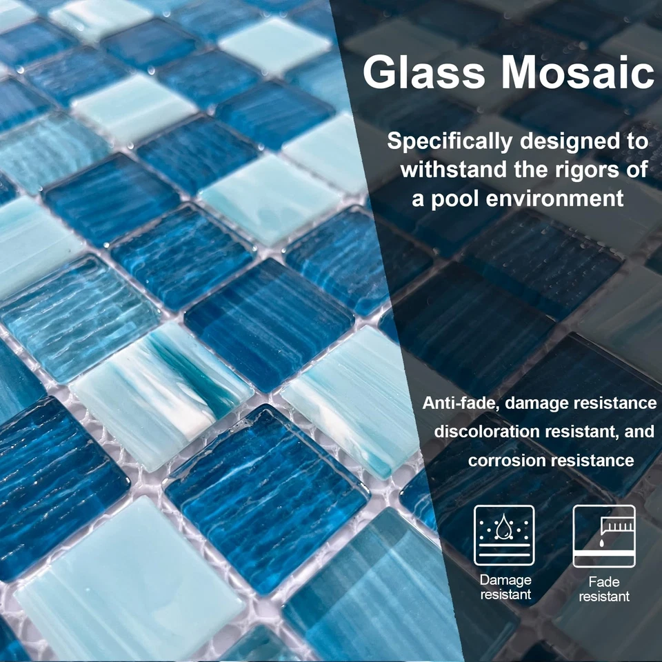 5 листов стеклянной мозаики плитки фартук, бассейн плитки, 12 «x 12» кухни фартук... - Изображение 3 из 4