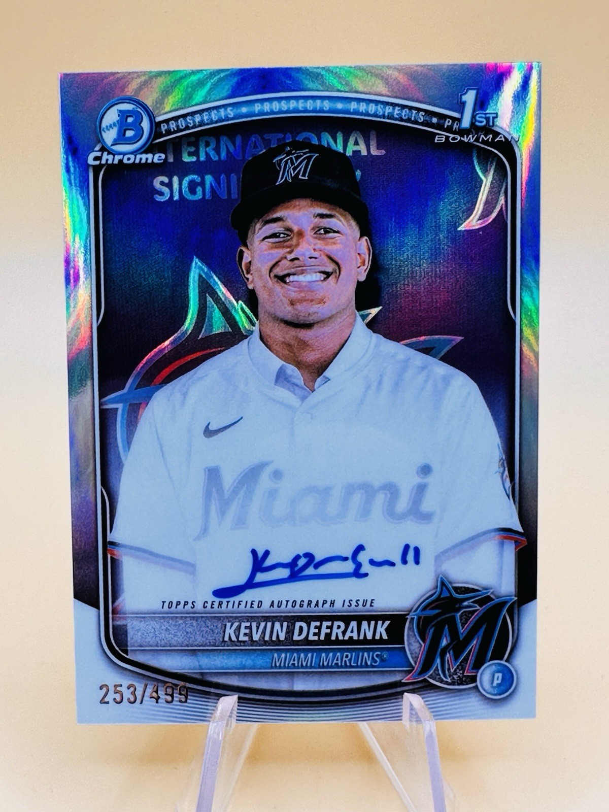 2025 Bowman Chrome Kevin Defrank Refractor Auto 253/499 1st Bowman
