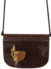 Stunning 1970s ipes new line Vintage Brown Lucite Rope Handle Shoulder Bag