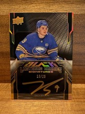 2023-24 UD SPX Black Lustrous Rookie Signature Zach Benson Gold /25 Sabres 