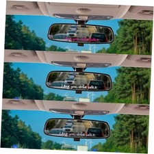 4pcs Rearview Mirror Decal Drive Safe, 5.9x0.71in I Love I Love You,Drive Safe