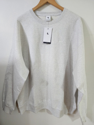 NIKE Solo Swoosh Fleece Crew Size XL Men's Heavyweight Grey DX1361 051 Nwt