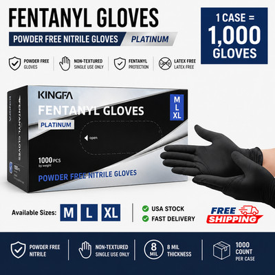 8 Mil Black Nitrile Exam Grade Heavy Duty Powder-Free 8mil 1,000 PC New M L XL