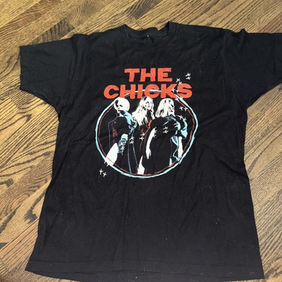 The Chicks 2022 Tour Medium Womens Black Double-sided Graphic Logo Tshirt