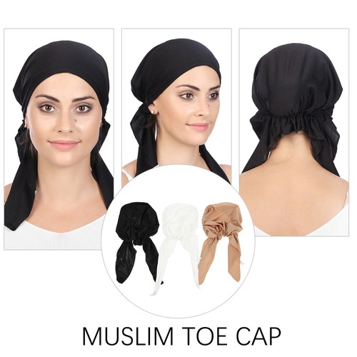 1 Set 3Pcs Muslim Creative Woman Caps Practical Turban Caps Woman Caps - Imagen 8 de 12
