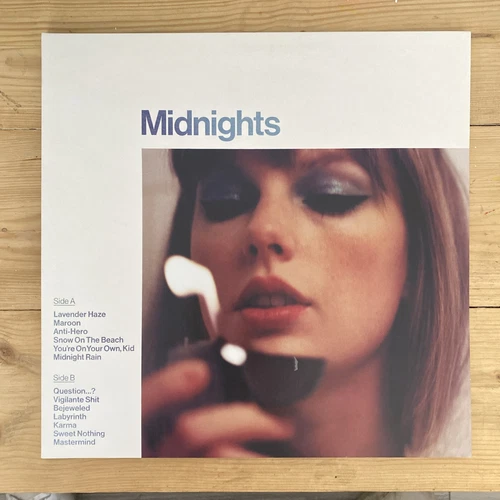 Taylor Swift "Midnights" Moonstone Blue Vinyl GF LP W Insert