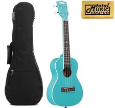 Kala Candy Collection Cotton Candy Blue Concert Ukulele, Bag Bundle