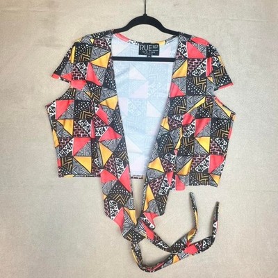 Rue 107 women s New York Geometric Print swimwear Wrap Top size XL sku 294-LRS