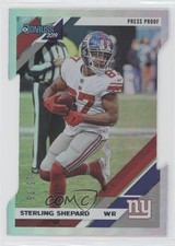 2019 Panini Donruss Press Proof Silver Die-Cut 15/75 Sterling Shepard #181 0c6