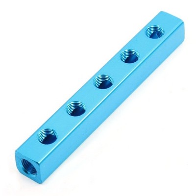 1/4''PT 5 Way 8 Ports Thread Aluminum   Manifold   Splitter New Kd #iv