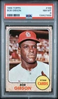1968 Topps #100 Bob Gibson PSA 8 NM-MT St. Louis Cardinals Baseball Card