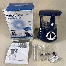 Waterpik Aquarius Water Flosser WP-663CD 7 Tips 10 Settings Blue Satin OB