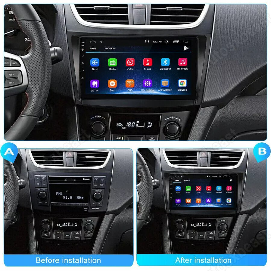 2+64G For 2010-16 Suzuki Swift Radio Car Navi Head Unit, Carplay