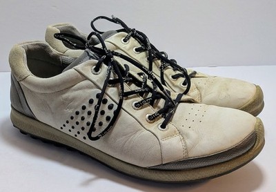 ECCO BIOM Hybrid 2 Spikeless Golf Shoes Men's Size 42 White Leather Comfort Golf