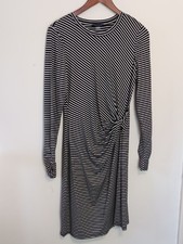Tommy Hilfiger Navy White Striped Twist Side Casual Dress Size 8