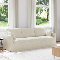 Sofa Creme 228 X 78 X 80 Cm Samt