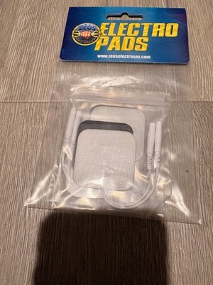 Zeus E-Stim White Electro Pads Electronic Stimulation Massager Electric 4 Pack !