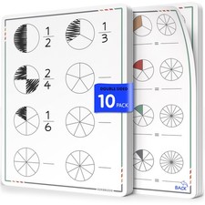Fraction Manipulatives 9  x12  Small White Board Dry Erase Sheets Math Manipul...