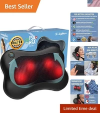 Heated Shiatsu Massager - Versatile 3D Deep Tissue Pillow for Total Relaxation