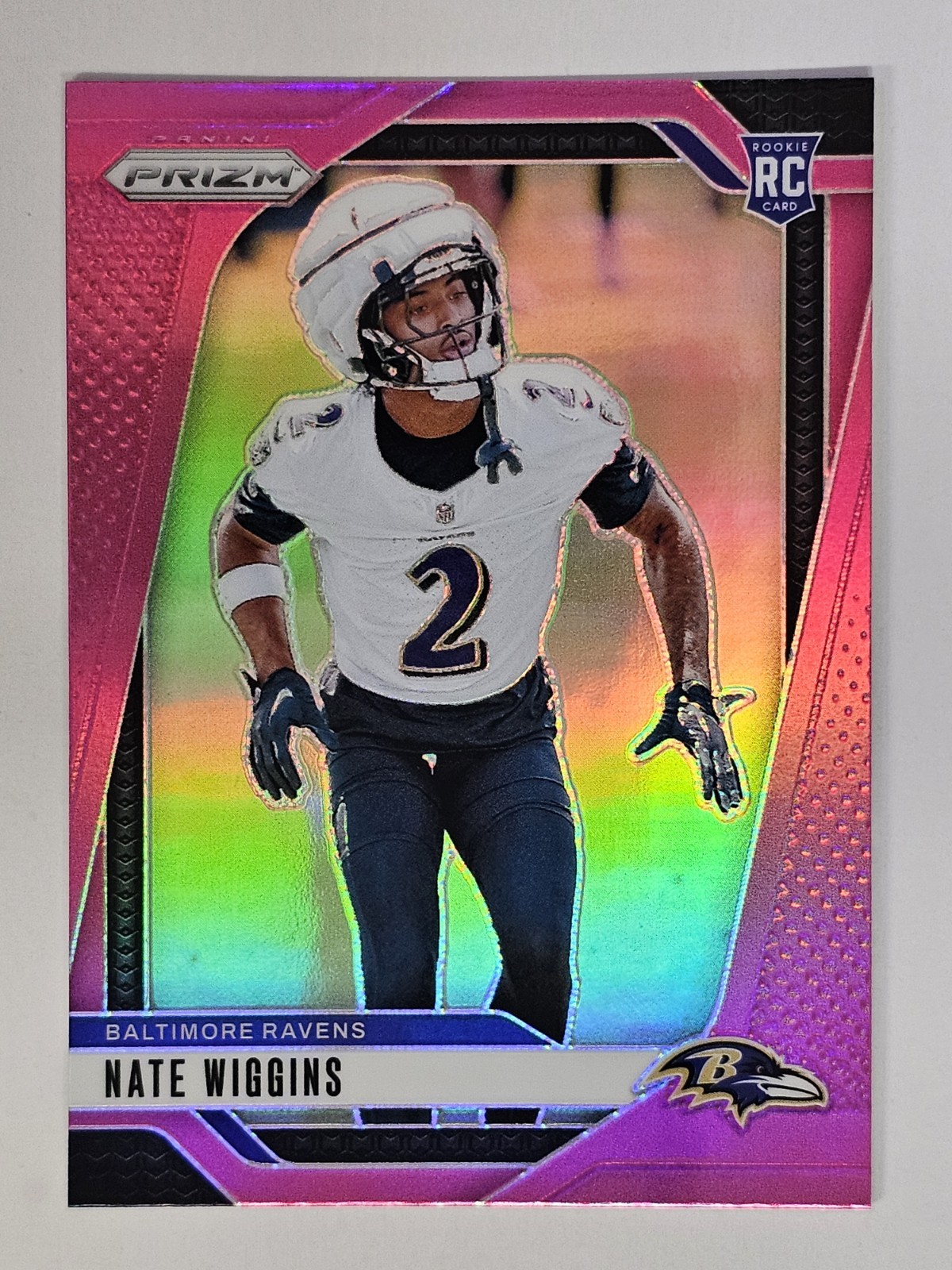 2024 Prizm Nate Wiggins RC Pink Rookie #380 Ravens