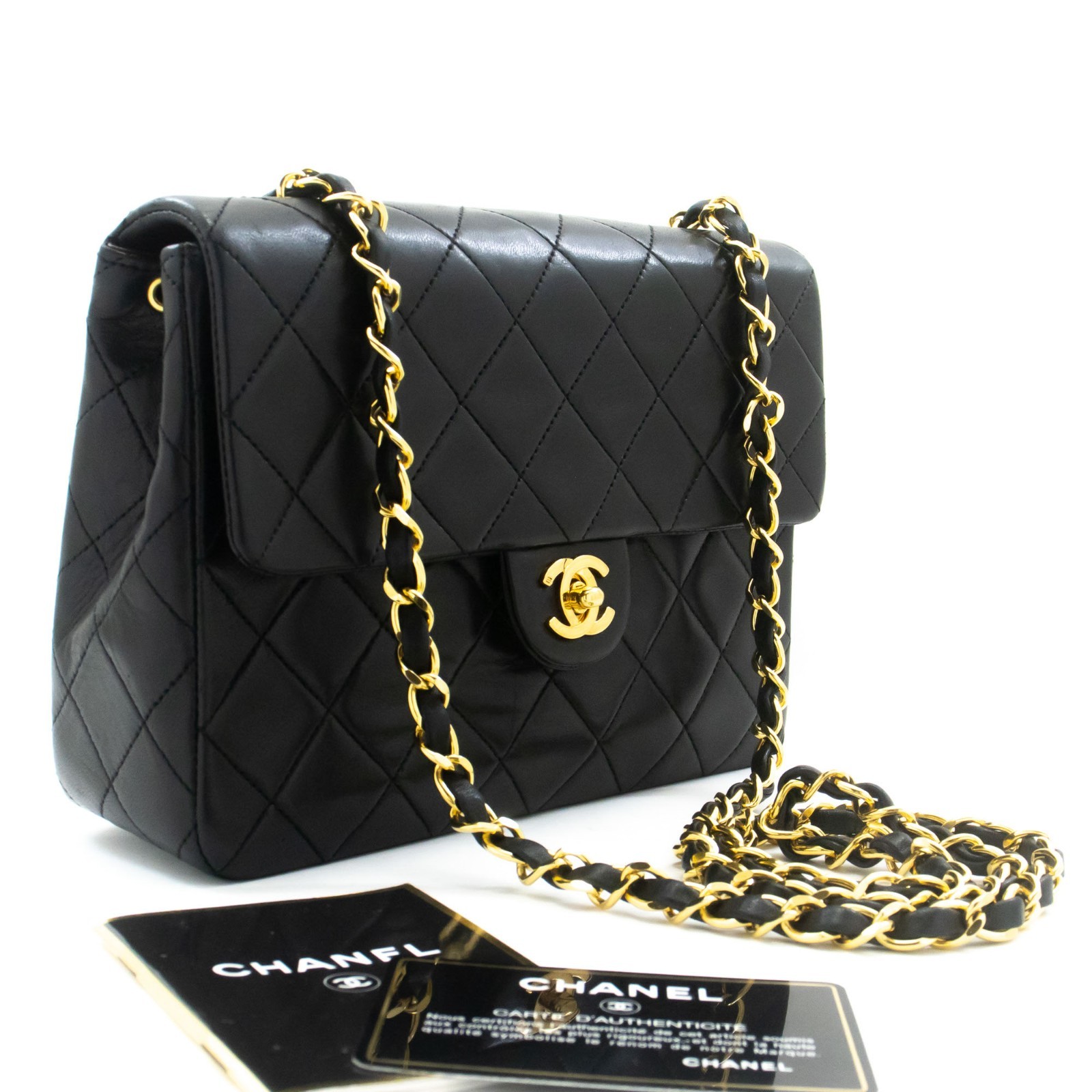 ac2 CHANEL Authentic Mini Square Small Chain Shou… - image 1