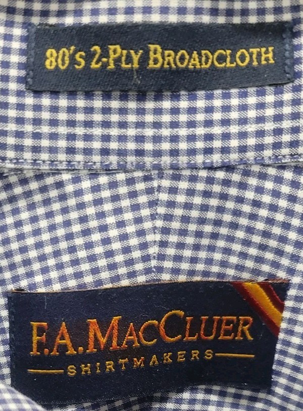 FA MacCluer Gingham Button Up Size Medium - image 3